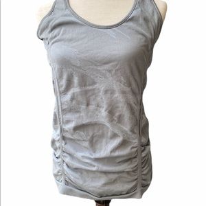Athleta Gray Camo Ruched Racerback Yoga Top L